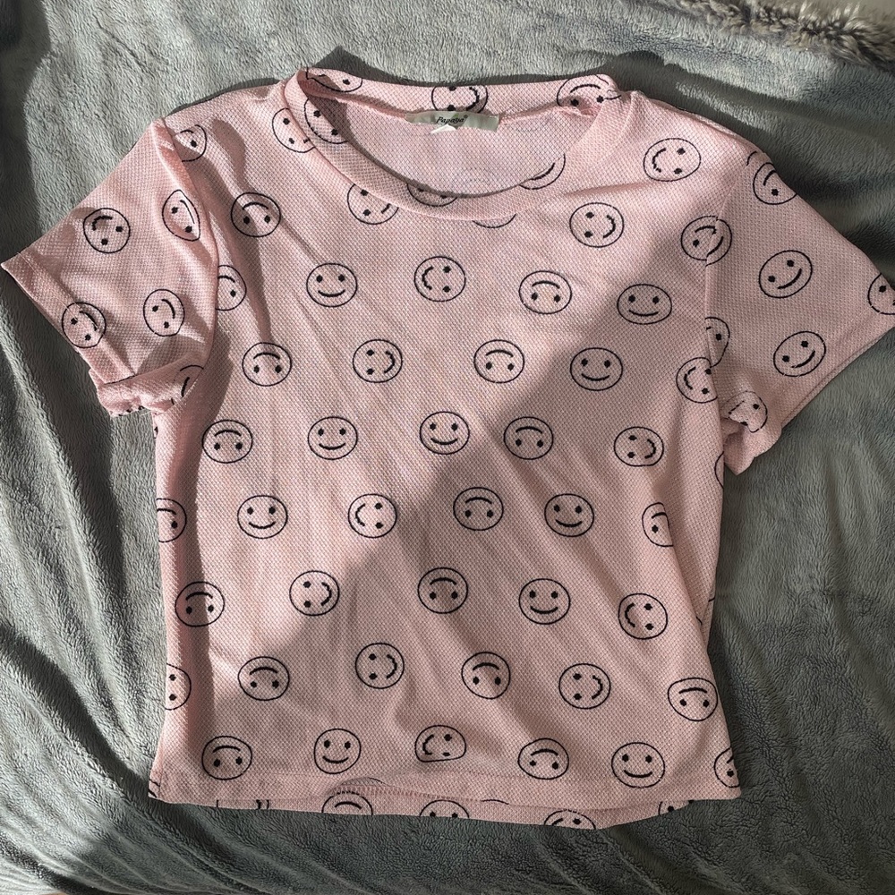 3/$15. Super cute sheer-ish top cute w a tank under or sports bra. Worn twice